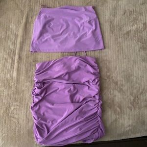 2 Piece Lilac set 💫 Skirt and Strapped backless crop top